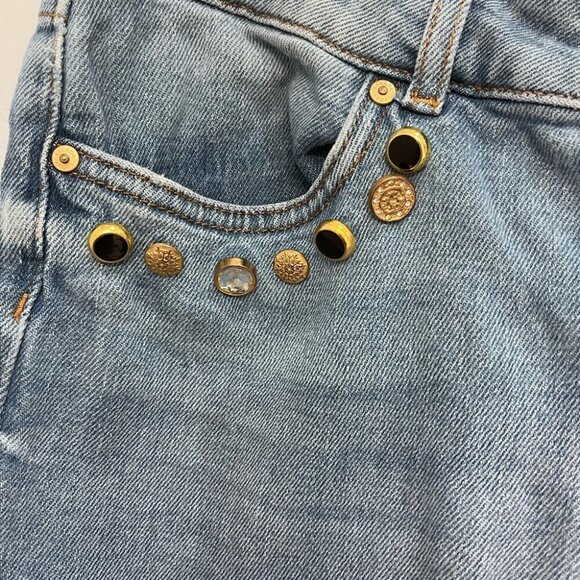 ESCADA cropped jeans size 38 bleu with stones - Picture 4 of 10